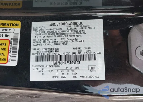 2023 Ford Mustang Ecoboost Premium from USA, damaged, VIN 1FATP8UH4P5105148